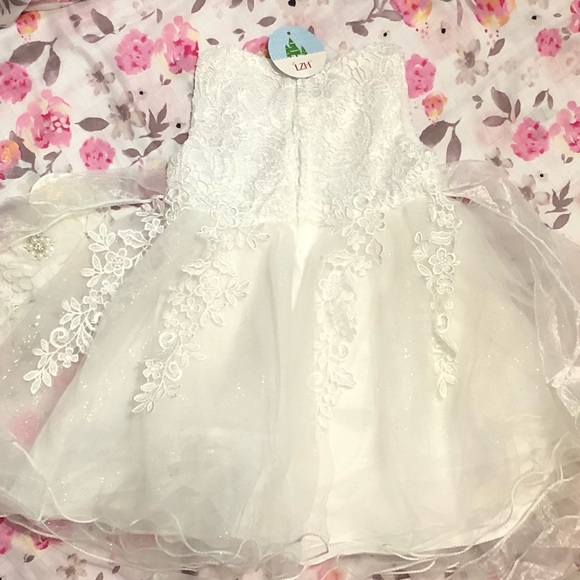 LZH Baby Girl Ivory Tulle & Lace Formal Party Dress - Size 24 months - Picture 8 of 16
